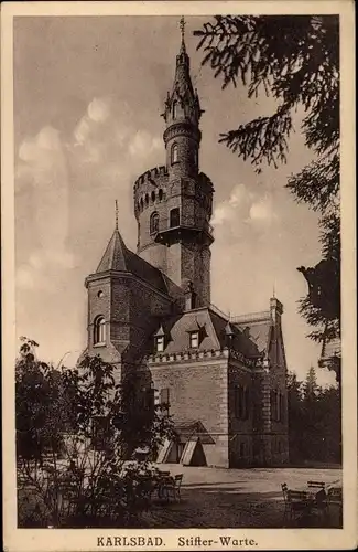 Ak Karlovy Vary Karlsbad Stadt, Stifter Warte