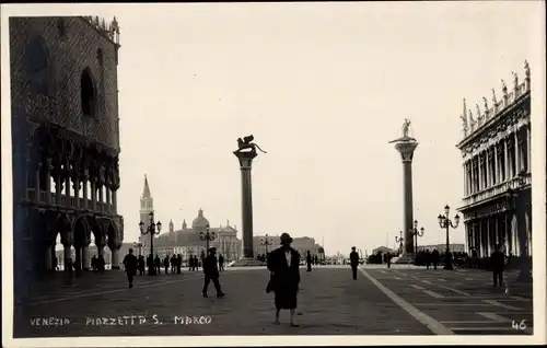 Foto Ak Venezia Veneto, Piazzetta S. Marco, Säulen