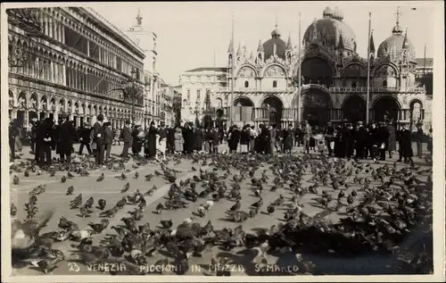 Ak Venezia Venedig Veneto, Piazzetta San Marco, Tauben