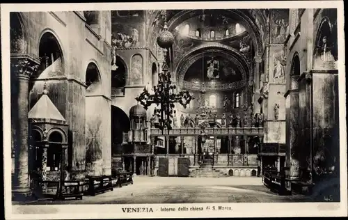Ak Venezia Venedig Veneto, Interno della chiesa di San Marco