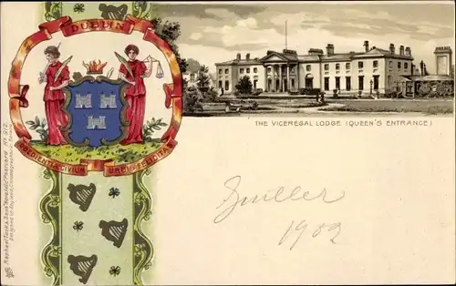 Wappen Litho Dublin Irland, the Viceregal Lodge
