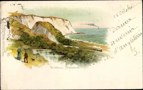 Litho Folkestone Kent England, The Warren