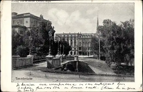 Ak Riga Lettland, Timmbrücke