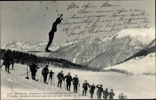 Ak Briançon Briancon Hautes-Alpes, Concours International de Ski, F. Iselin, Champion Suisse