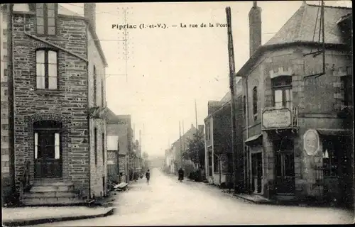 Ak Pipriac Ille et Vilaine, La Rue de la Poste