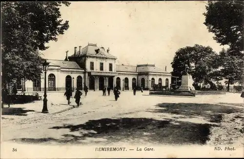 Ak Remiremont Lothringen Vosges, La Gare