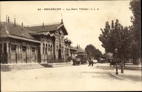 Ak Besançon Doubs, La Gare Viotte