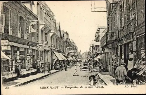 Ak Berck Plage Pas de Calais, Perspective de la Rue Carnot