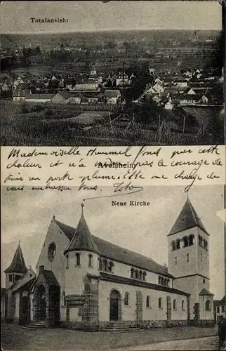 Ak Avolsheim Elsass Bas Rhin, Neue Kirche, Totalansicht