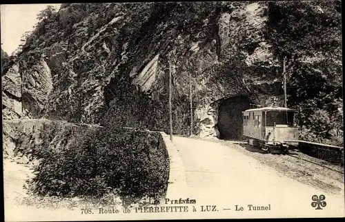 Ak Pierrefitte Nestalas Hautes Pyrénées, Le Tunnel, Zahnradbahn