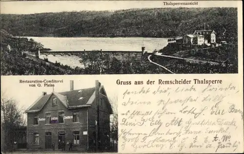 Ak Remscheid im Bergischen Land, Eschbachtalsperre, Restauration Konditorei