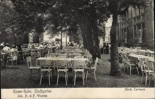 Ak Essen im Ruhrgebiet, Etablissement Stadtgarten, nördliche Terrasse