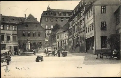 Ak Roda Stadtroda in Thüringen, Marktplatz, Handlung