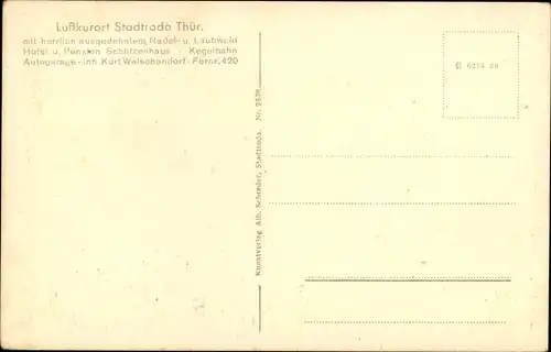 Ak Stadtroda in Thüringen, Hotel und Pension Schützenhaus