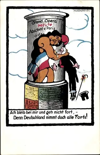 Künstler Ak Lindenstadt, M., Deutschland nimmt doch alle Forts, Raymond Poincare, Karikatur