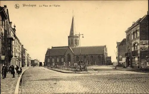 Ak Wenduine Wenduyne De Haan Westflandern, La Place de l'Eglise