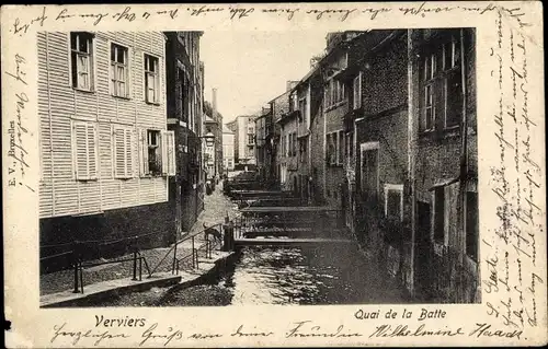 Ak Verviers Wallonien Lüttich, Quai de la Batte