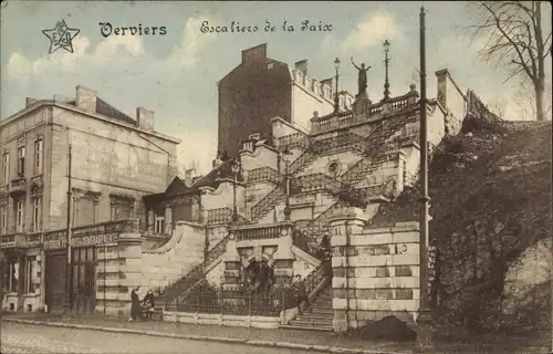 Ak Verviers Wallonien Lüttich, Escaliers de la Saix
