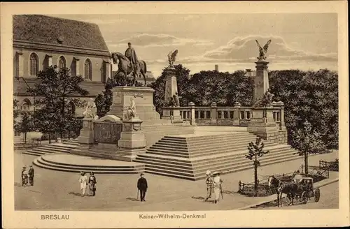 Ak Wrocław Breslau Schlesien, Kaiser Wilhelm Denkmal