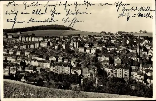 Ak Annaberg Buchholz im Erzgebirge, Teilansicht Buchholz, Kirche