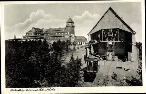 Ak Oberwiesenthal im Erzgebirge, Fichtelberg, Schwebebahn