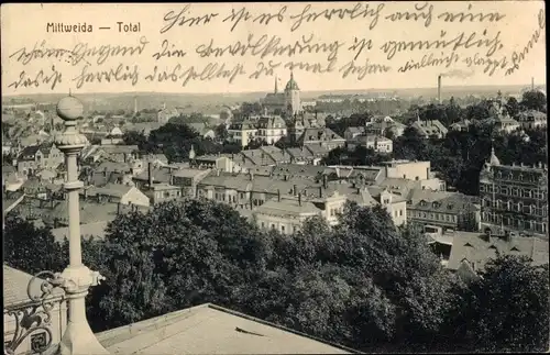 Ak Mittweida in Sachsen, Totalansicht