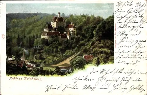 Ak Kriebstein Mittelsachsen, Schloss Kriebstein, Burg
