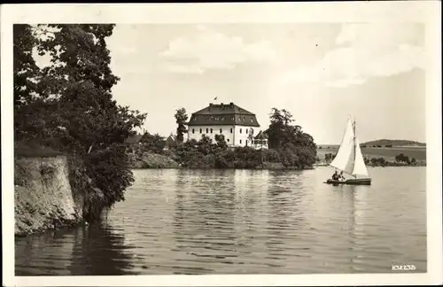 Ak Taltitz Oelsnitz Vogtland, Jugendherberge, Segelboot