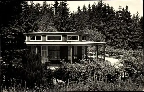 Ak Bad Brambach im Vogtland, FDGB-Volksheilbad Radiumbad, HO-Waldcafe