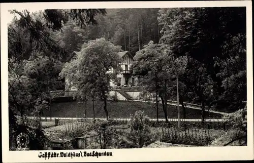 Foto Ak Bad Schandau an der Elbe, Blick auf das Waldhäusl