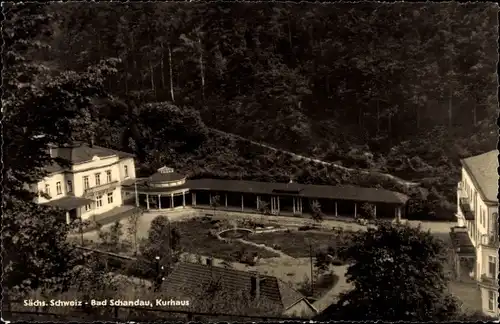 Foto Ak Bad Schandau an der Elbe, Kurhaus, Park