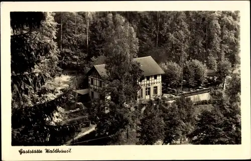 Ak Bad Schandau Sächsische Schweiz, Gaststätte Waldhäusl, Gartenterrasse