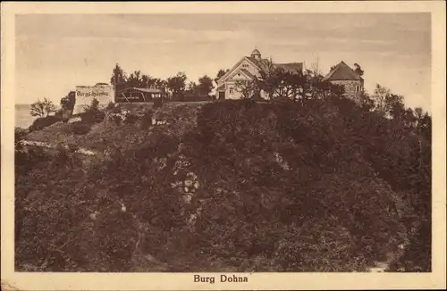 Ak Dohna in Sachsen, Burg, Burgschänke