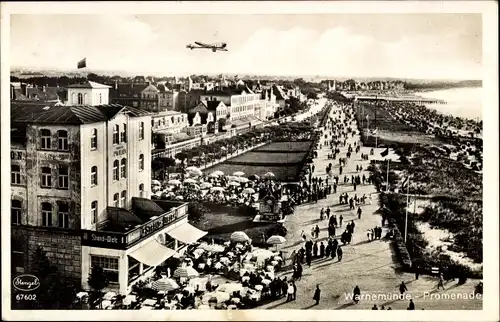 Ak Ostseebad Warnemünde Rostock, Bismarckpromenade, Strand Diele