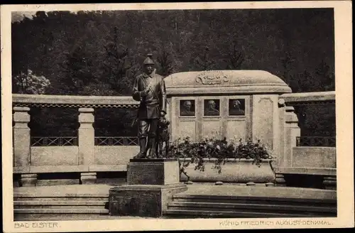 Ak Bad Elster im Vogtland, König Friedrich August-Denkmal