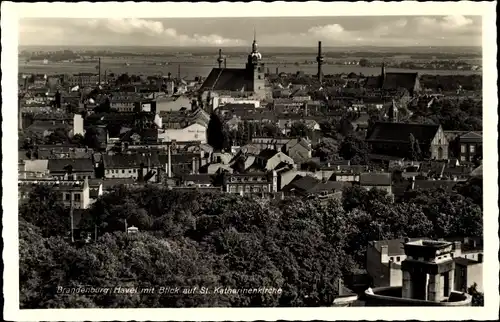 Ak Brandenburg an der Havel, Panorama, Blick auf die St. Katharinenkirche