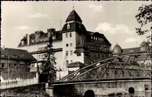 Ak Roßwein in Sachsen, Gebäude, Außenansicht, Brücke