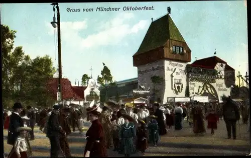 Ak München, Gruß vom Oktoberfest, Besucher