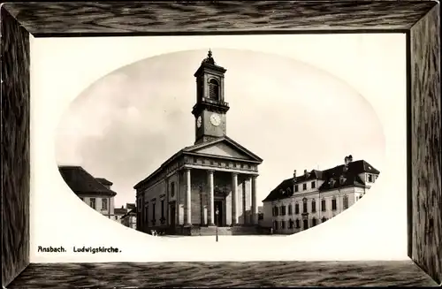 Passepartout Ak Ansbach in Mittelfranken Bayern, Ludwigskirche