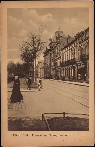 Ak Krefeld am Niederrhein, Ostwall mit Hauptpostamt