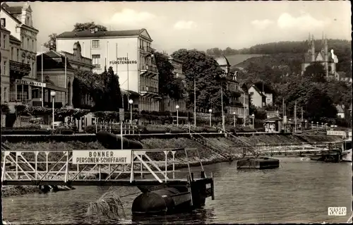Ak Remagen am Rhein, Rheinufer, Hotel Fürstenberg, Anlegesteg Bonner Personenschifffahrt