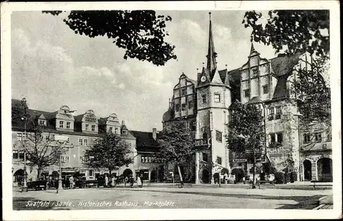 Ak Saalfeld an der Saale Thüringen, Rathaus, Marktplatz