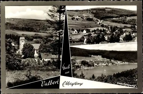 Ak Obervalbert Lennestadt im Sauerland, Listertalsperre, Panorama vom Ort