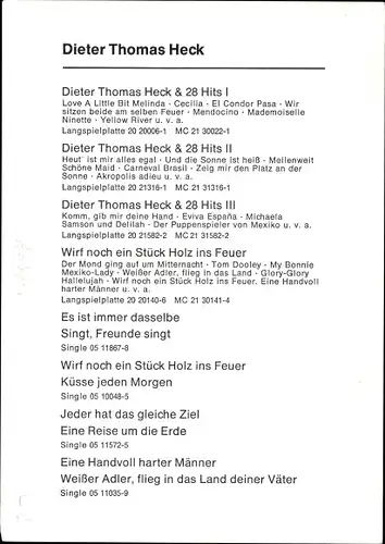 Ak Sänger Dieter Thomas Heck, Autogramm