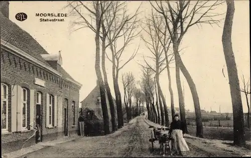 Ak Moorslede Westflandern, Statiestraat, Hundewagen
