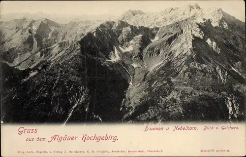 Ak Tannheim in Tirol, Daumen und Nebelhorn, Blick v. Gaishorn