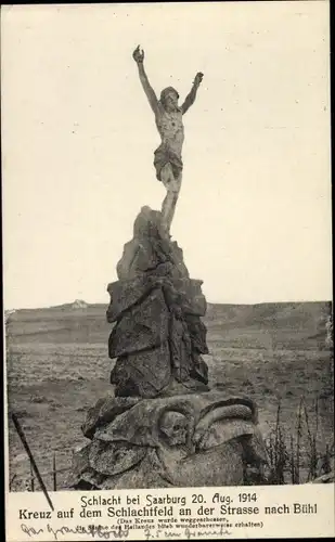 Ak Schlacht bei Saarburg 1914, Kreuz des Heilands, Jesusbild