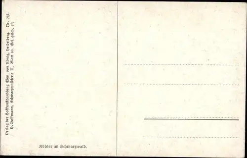 Künstler Ak Hoffmann, H., Köhler im Schwarzwald