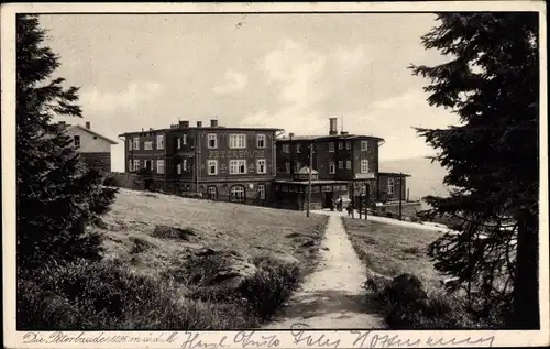 Ak Ansicht der Peterbaude, Petrova bouda, Riesengebirge