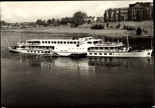 Ak Weiße Flotte Dresden, Luxusmotorschiff Karl Marx